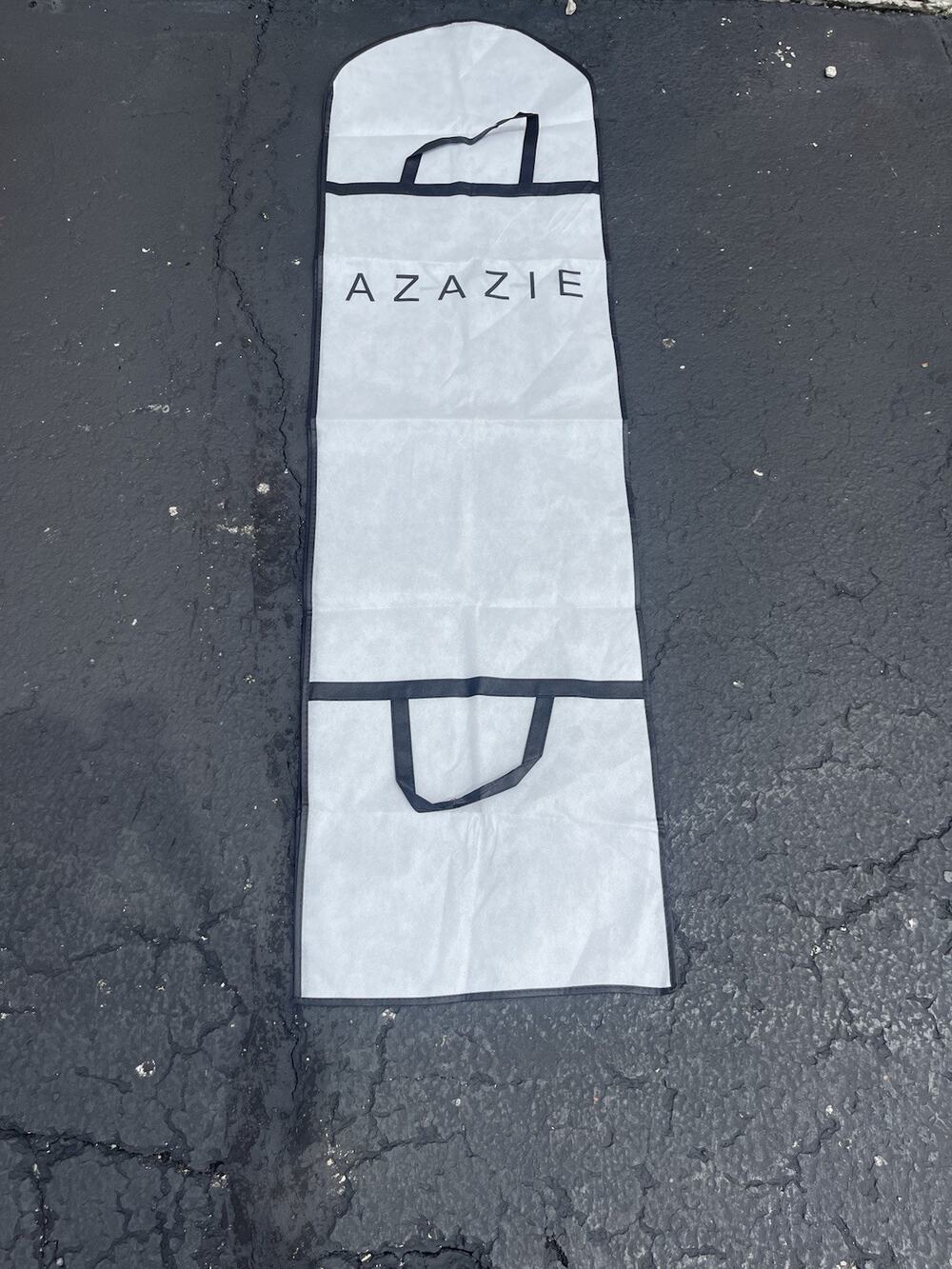 (3) AZAZIE white GARMENT BAGs (66.7"H x 18.9"W) garment storage bags w/handles